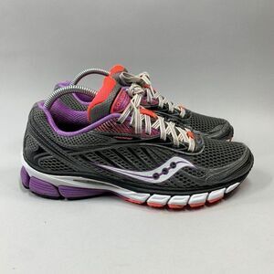 Saucony Ride 6 Running Shoes Women 9.5 Grey Purple Athletic Run Training Sneaker